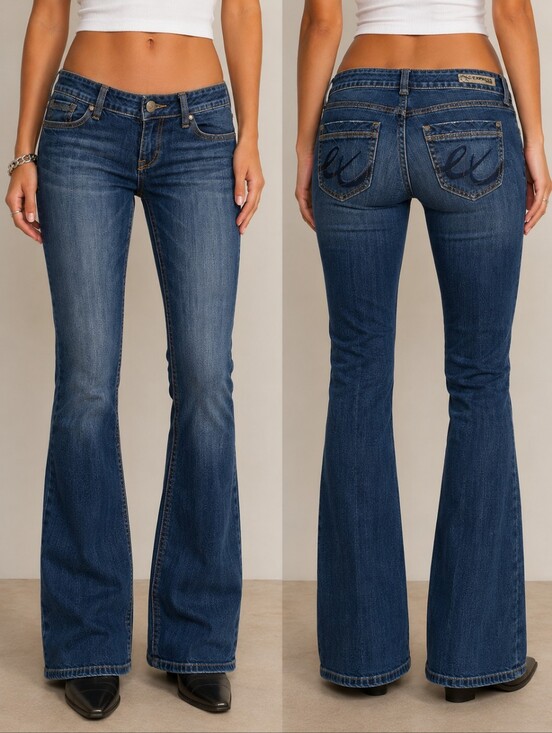 Express Denim - 🦋👖✨ Express Stella Low Rise Bootcut Flare Jeans Y2K Medium Wash Size 4 McBling